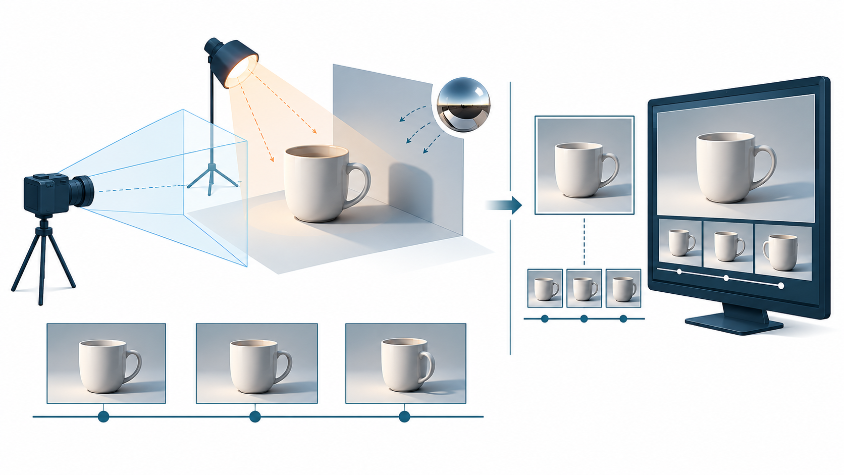 A repeatable viewing test combines a framed camera view, lighting cues, selected animation poses, and receiver comparison.
